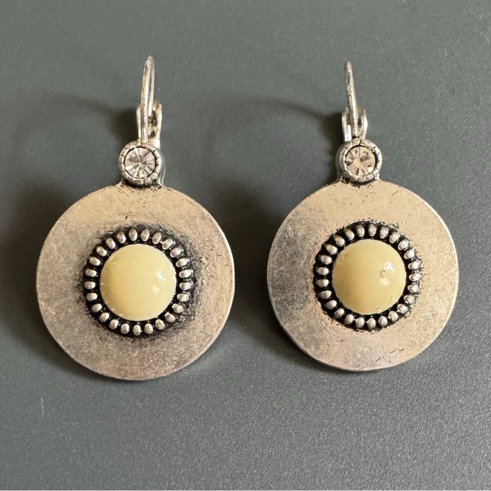 Hultquist Copenhagen Silver Circle Disc Drop Earrings Nordic Chic Boho
